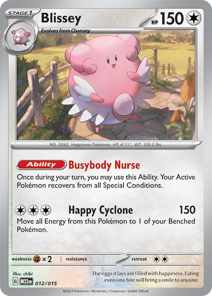 Blissey, McDonald's Collection 2023 12/15, English card reference; edition and finish may differ