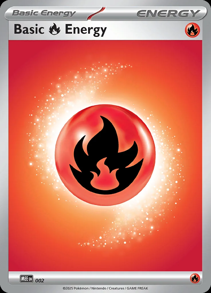 Fire Energy, Mega Evolution Energy 2/8, English card reference; edition and finish may differ