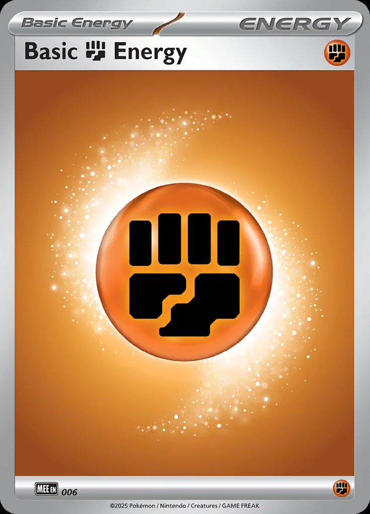 Fighting Energy, Mega Evolution Energy 6/8, English card reference; edition and finish may differ