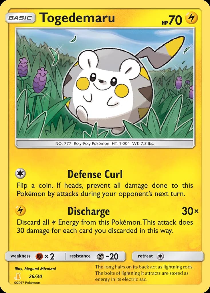 Togedemaru, SM trainer Kit (Alolan Raichu) 26/30, English card reference; edition and finish may differ