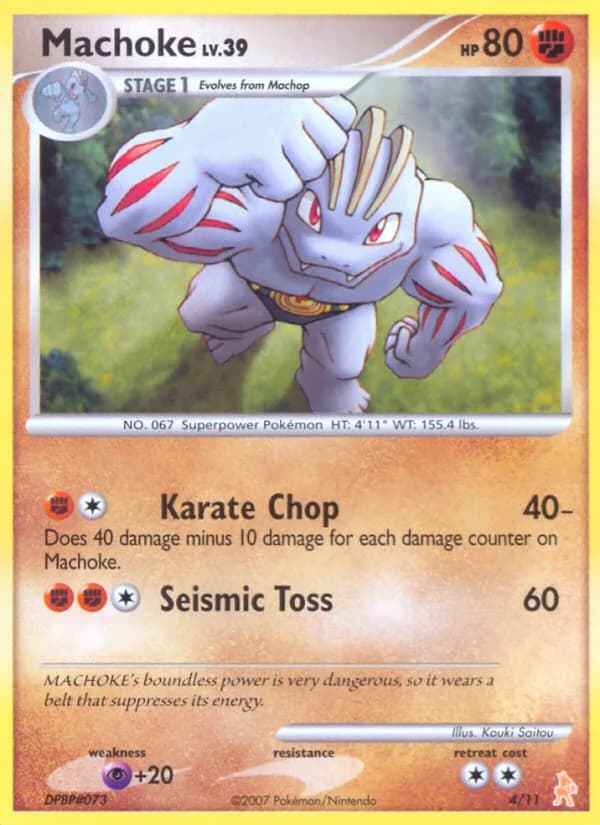 Machoke, DP trainer Kit (Lucario) 4/11, English card reference; edition and finish may differ