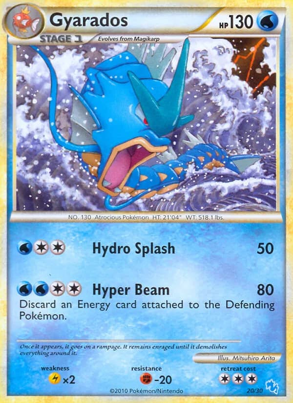 Gyarados, HS trainer Kit (Gyarados) 20/30, English card reference; edition and finish may differ