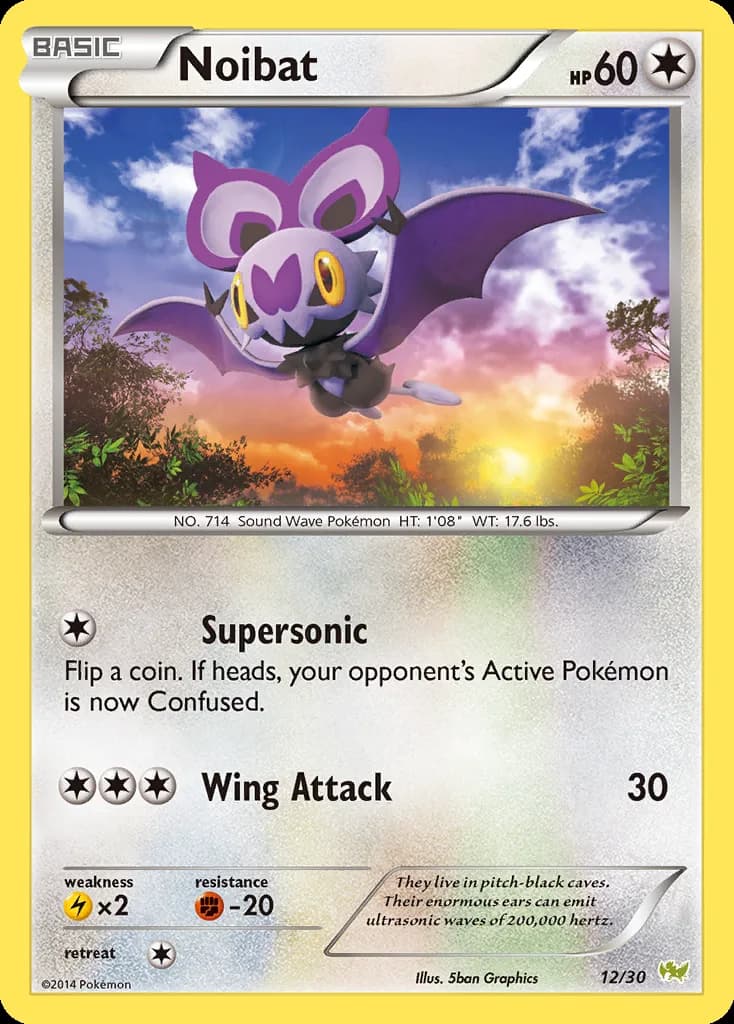 Noibat, XY trainer Kit (Noivern) 12/30, English card reference; edition and finish may differ