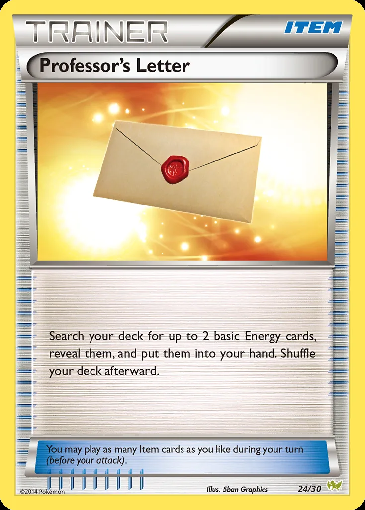 Professor’s Letter, XY trainer Kit (Noivern) 24/30, English card reference; edition and finish may differ