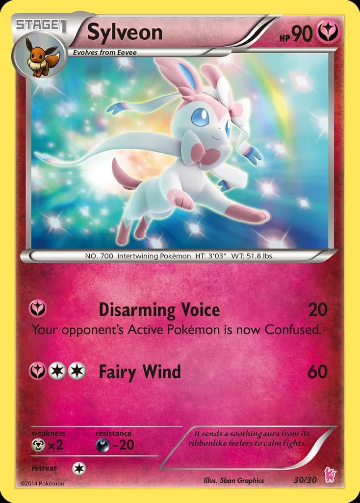 Sylveon, XY trainer Kit (Sylveon) 30/30, English card reference; edition and finish may differ