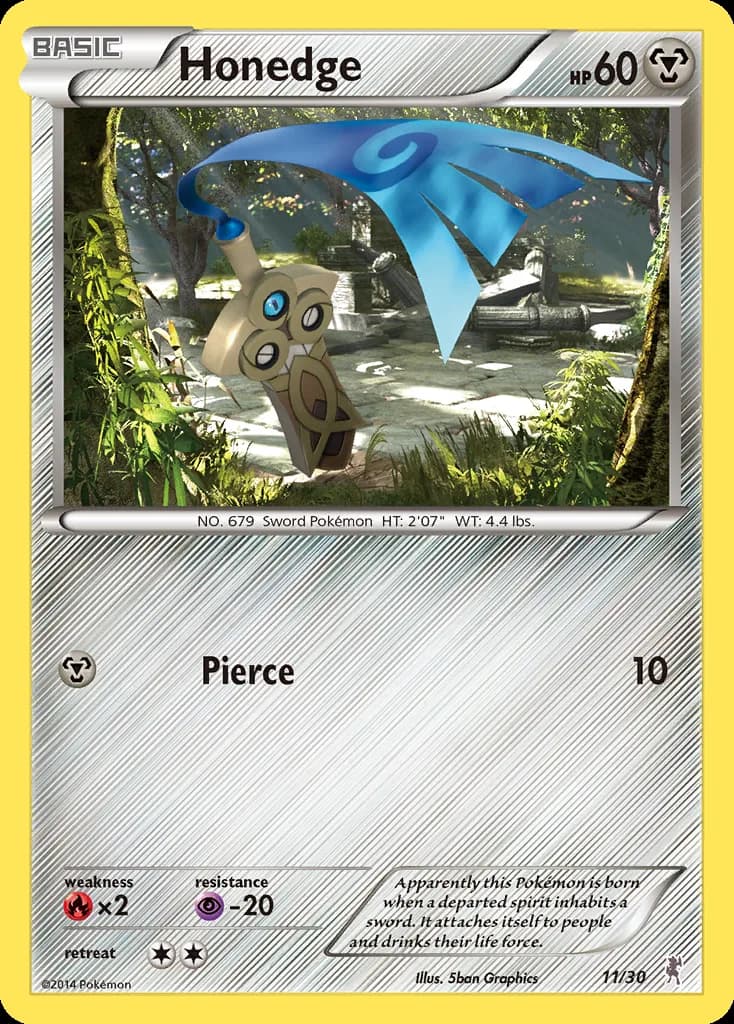 Honedge, XY trainer Kit (Bisharp) 11/30, English card reference; edition and finish may differ