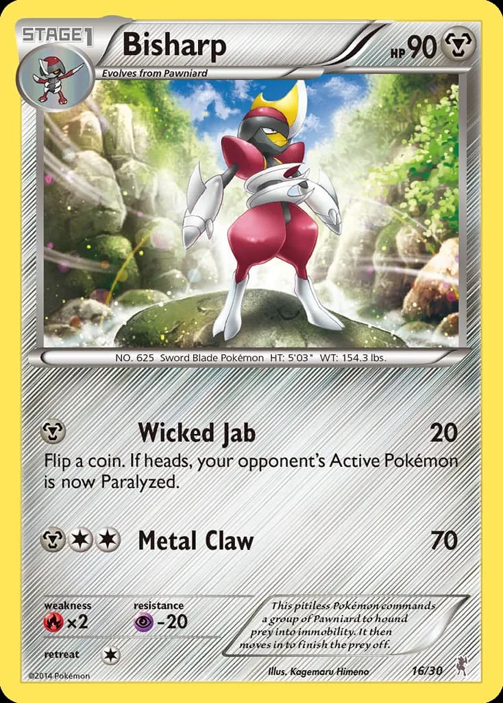 Bisharp, XY trainer Kit (Bisharp) 16/30, English card reference; edition and finish may differ