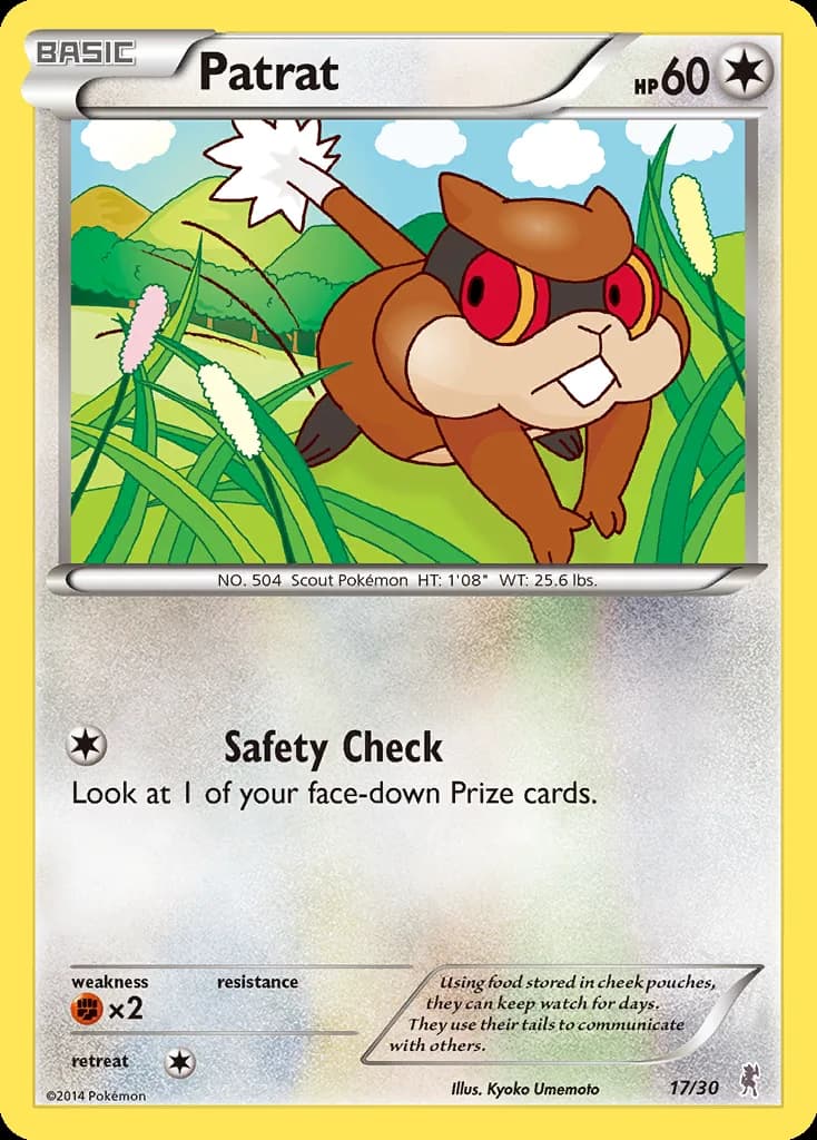 Patrat, XY trainer Kit (Bisharp) 17/30, English card reference; edition and finish may differ