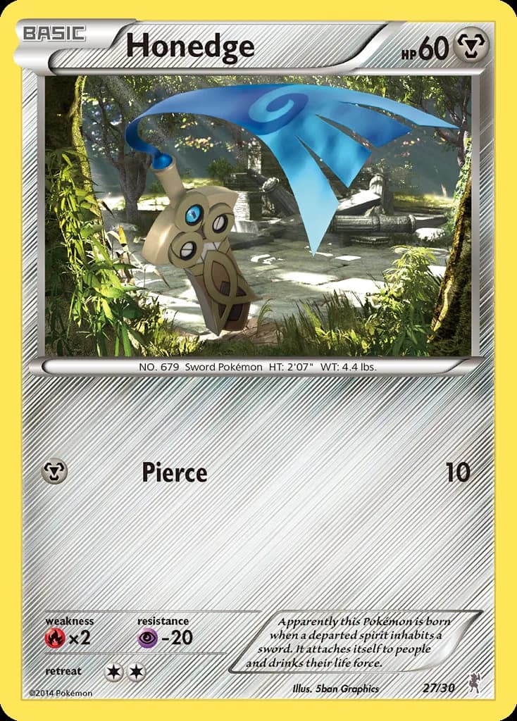 Honedge, XY trainer Kit (Bisharp) 27/30, English card reference; edition and finish may differ