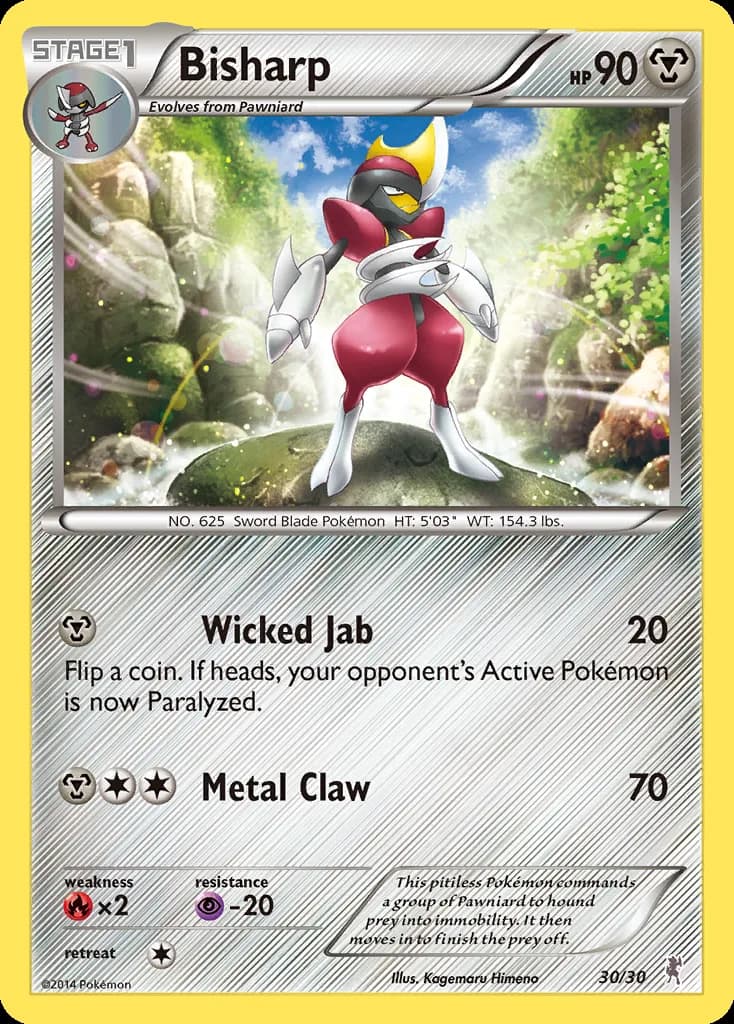 Bisharp, XY trainer Kit (Bisharp) 30/30, English card reference; edition and finish may differ