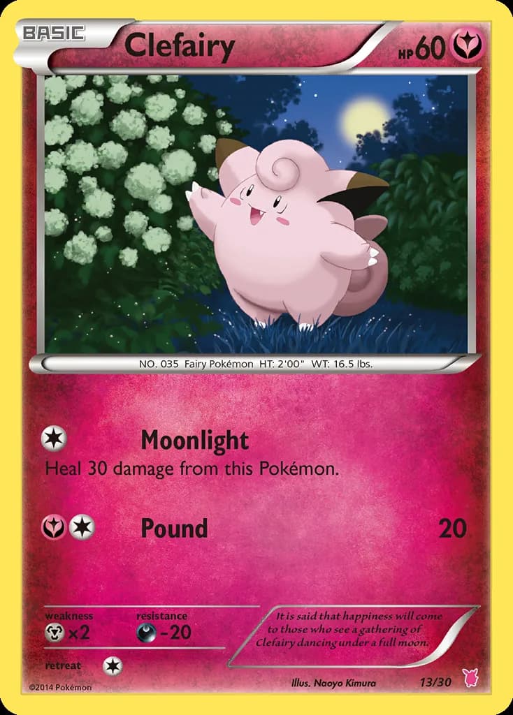 Clefairy, XY trainer Kit (Wigglytuff) 13/30, English card reference; edition and finish may differ