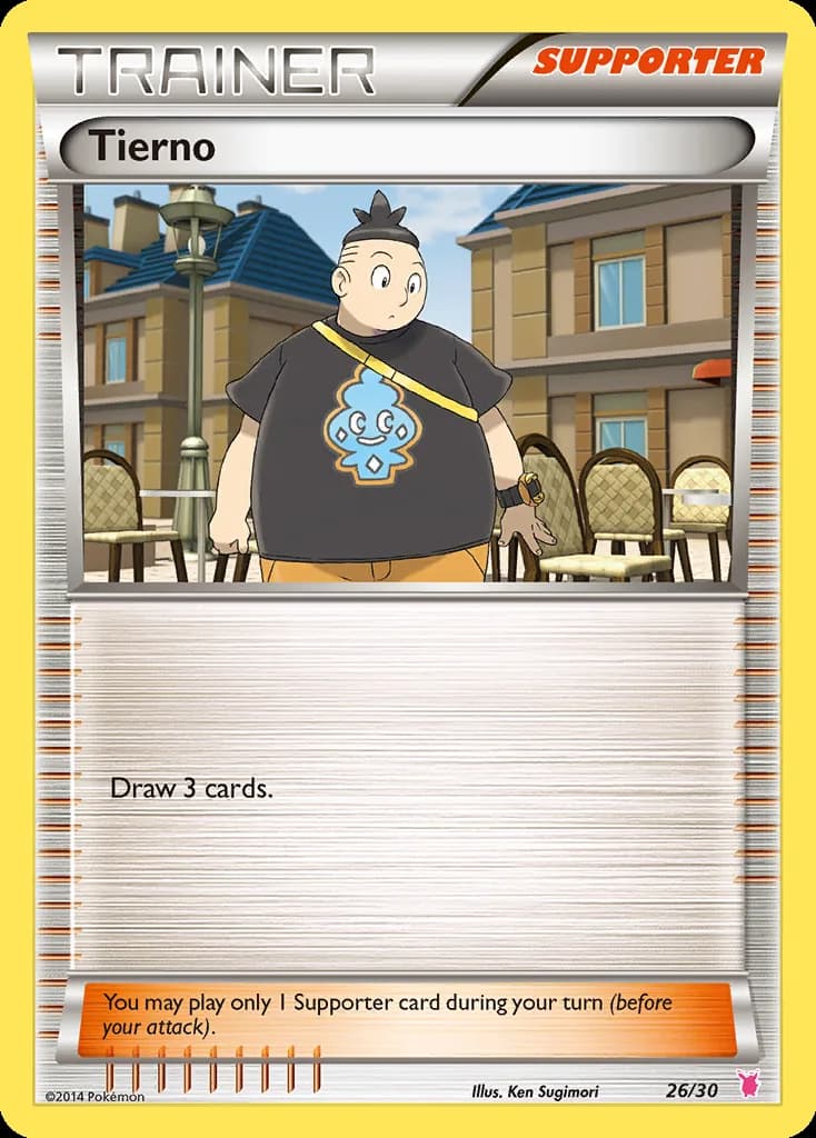 Tierno, XY trainer Kit (Wigglytuff) 26/30, English card reference; edition and finish may differ