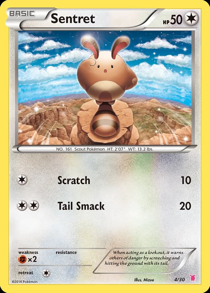 Sentret, XY trainer Kit (Wigglytuff) 4/30, English card reference; edition and finish may differ