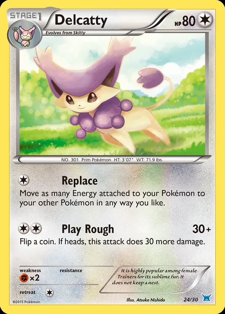 Delcatty, XY trainer Kit (Latios) 24/30, English card reference; edition and finish may differ