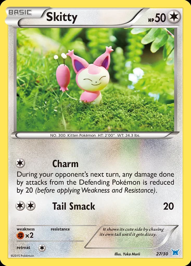 Skitty, XY trainer Kit (Latios) 27/30, English card reference; edition and finish may differ