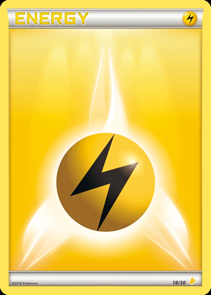 Lightning Energy, XY trainer Kit (Pikachu Libre) 18/30, English card reference; edition and finish may differ