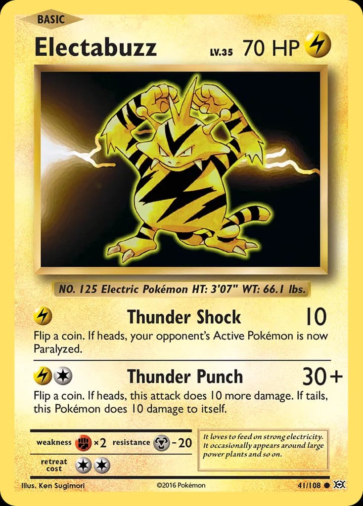 Evolutions Electabuzz card front, 41/108
