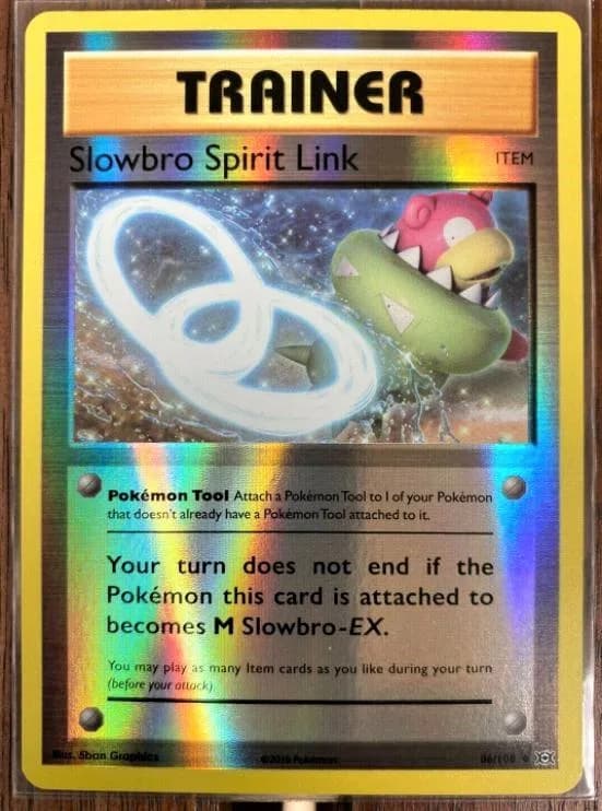Slowbro Spirit Link reverse holo card front, Evolutions 86/108