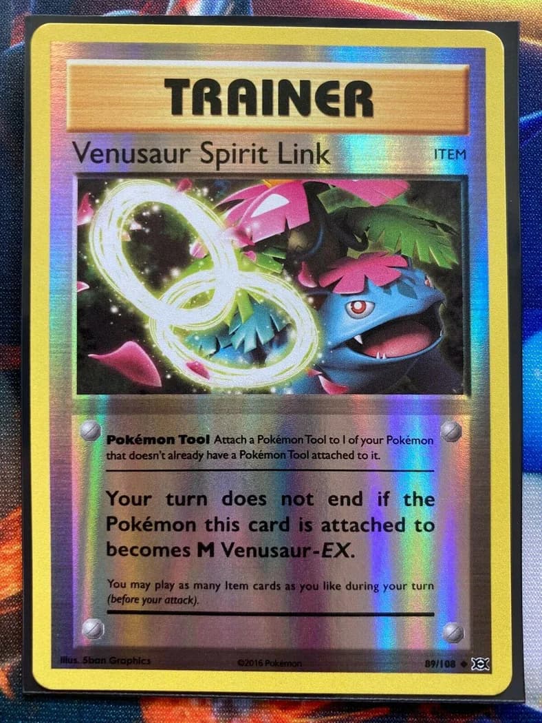 Venusaur Spirit Link reverse holo card front, Evolutions 89/108