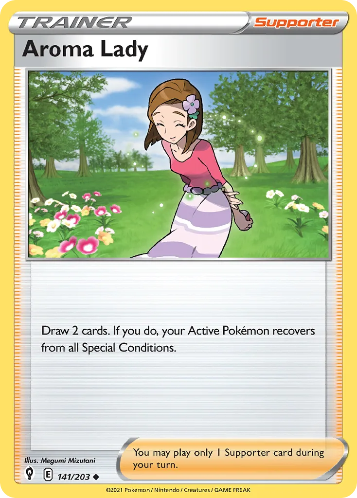 Evolving Skies Aroma Lady card front, 141/203