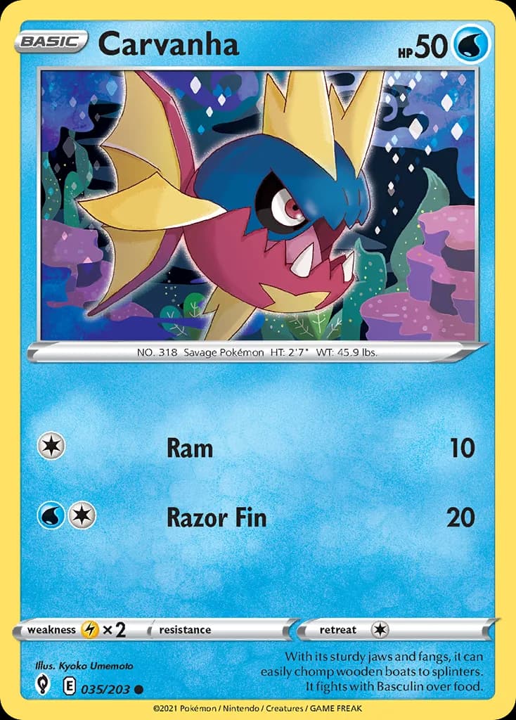 Evolving Skies Carvanha card front, 35/203