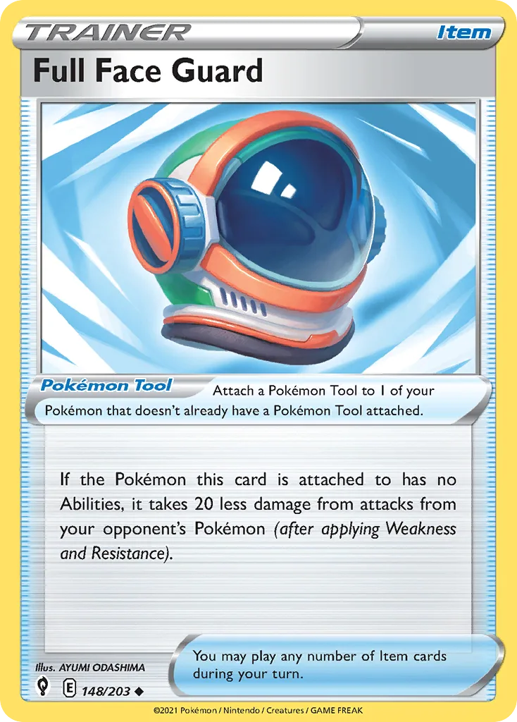 Evolving Skies Full Face Guard card front, 148/203