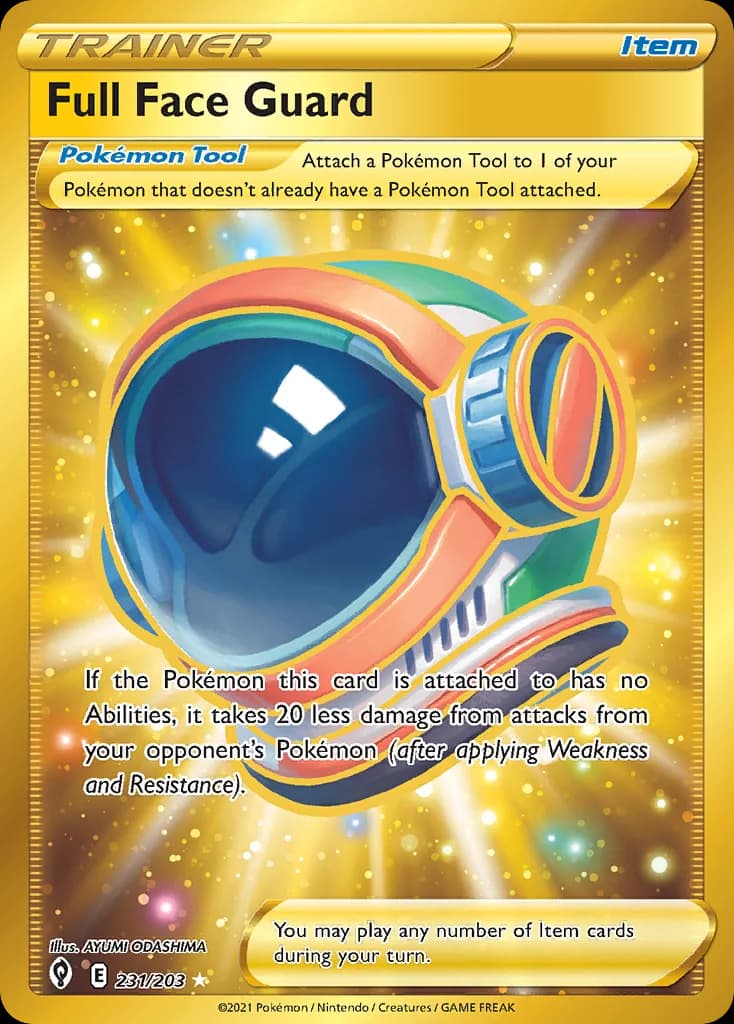Evolving Skies Full Face Guard card front, 231/203