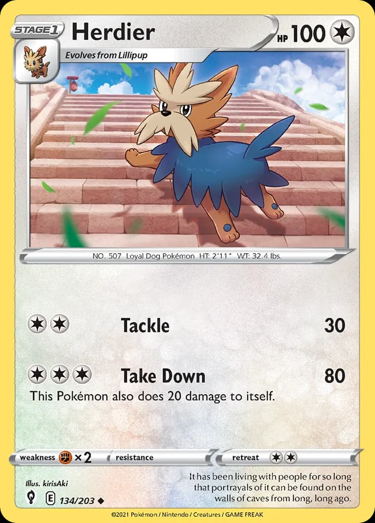 Evolving Skies Herdier card front, 134/203