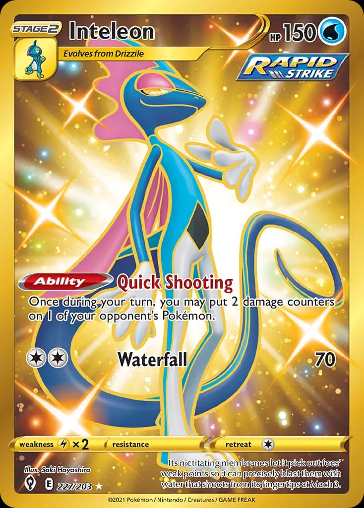 Evolving Skies Inteleon card front, 227/203
