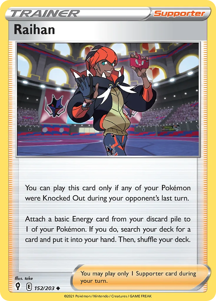 Evolving Skies Raihan card front, 152/203