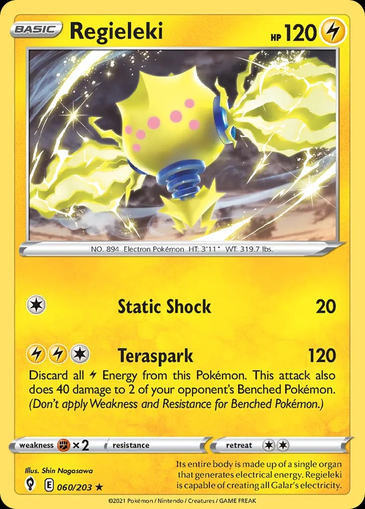Evolving Skies Regieleki card front, 60/203