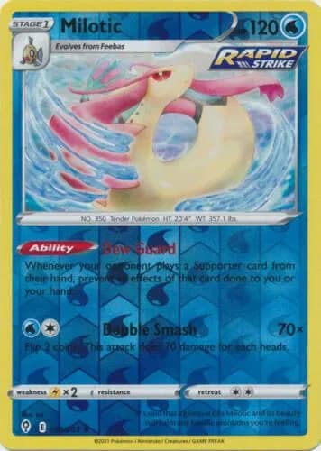 Milotic reverse holo card front, Evolving Skies 38/203