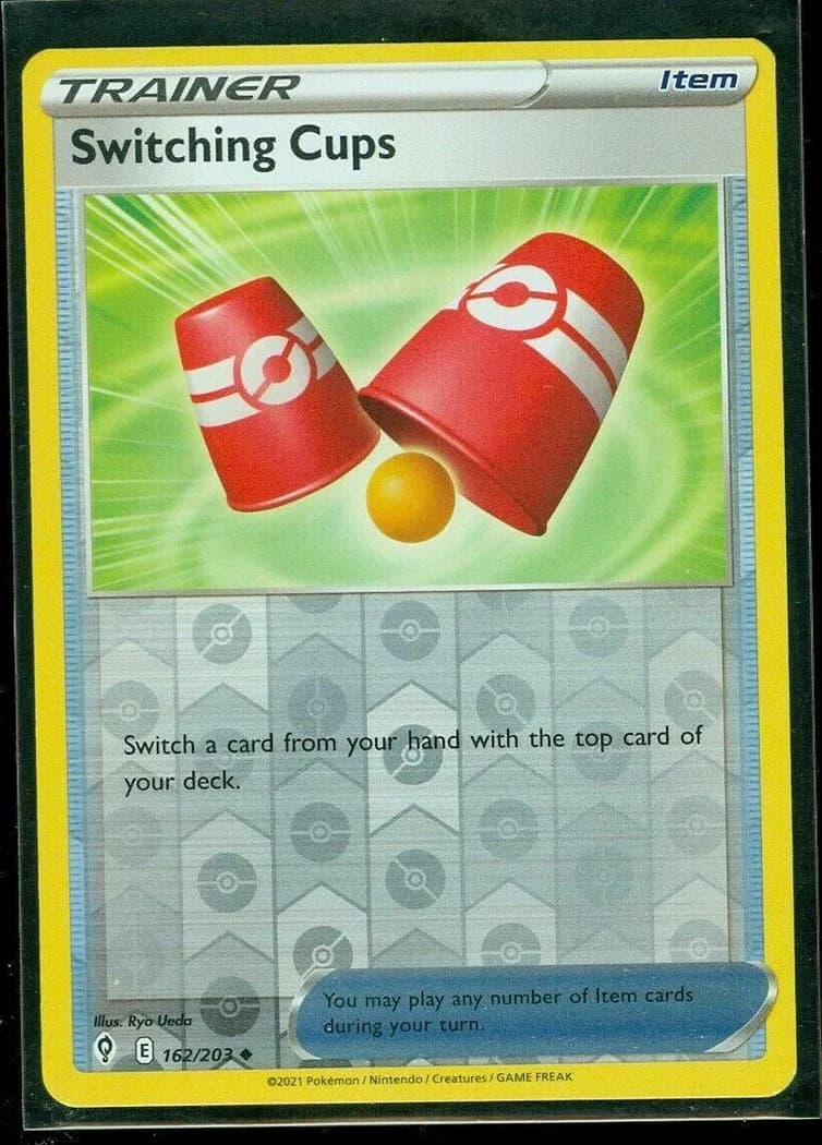 Switching Cups reverse holo card front, Evolving Skies 162/203