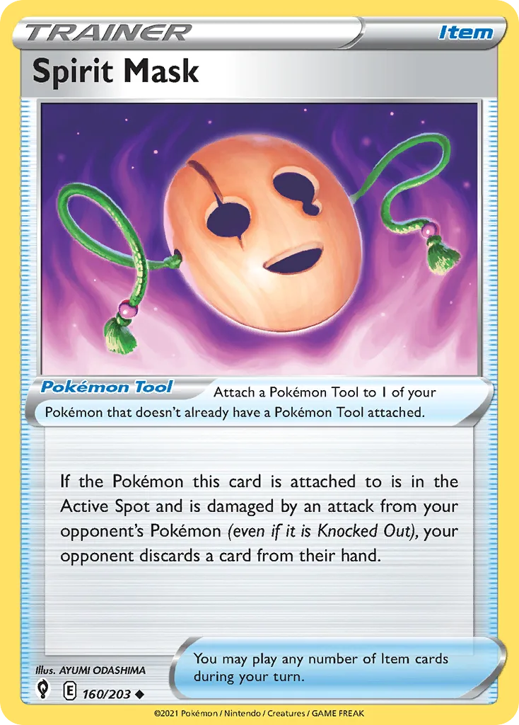 Evolving Skies Spirit Mask card front, 160/203
