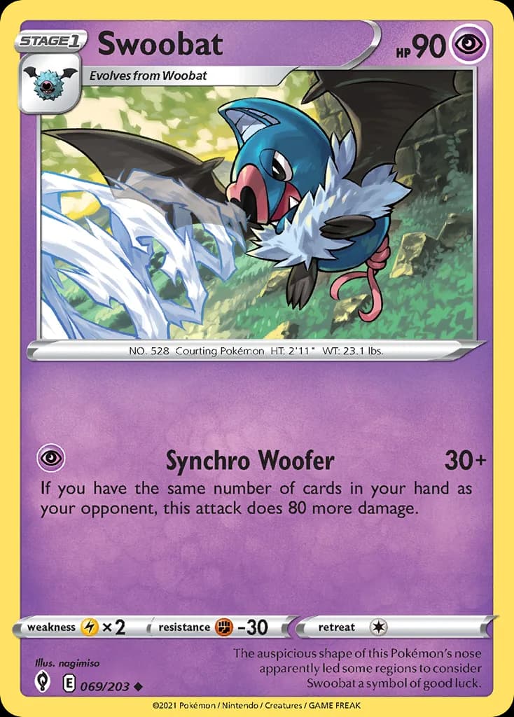 Evolving Skies Swoobat card front, 69/203
