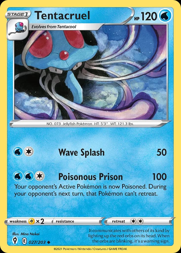 Evolving Skies Tentacruel card front, 27/203
