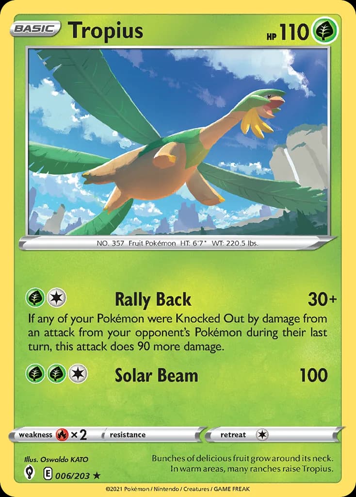 Evolving Skies Tropius card front, 6/203
