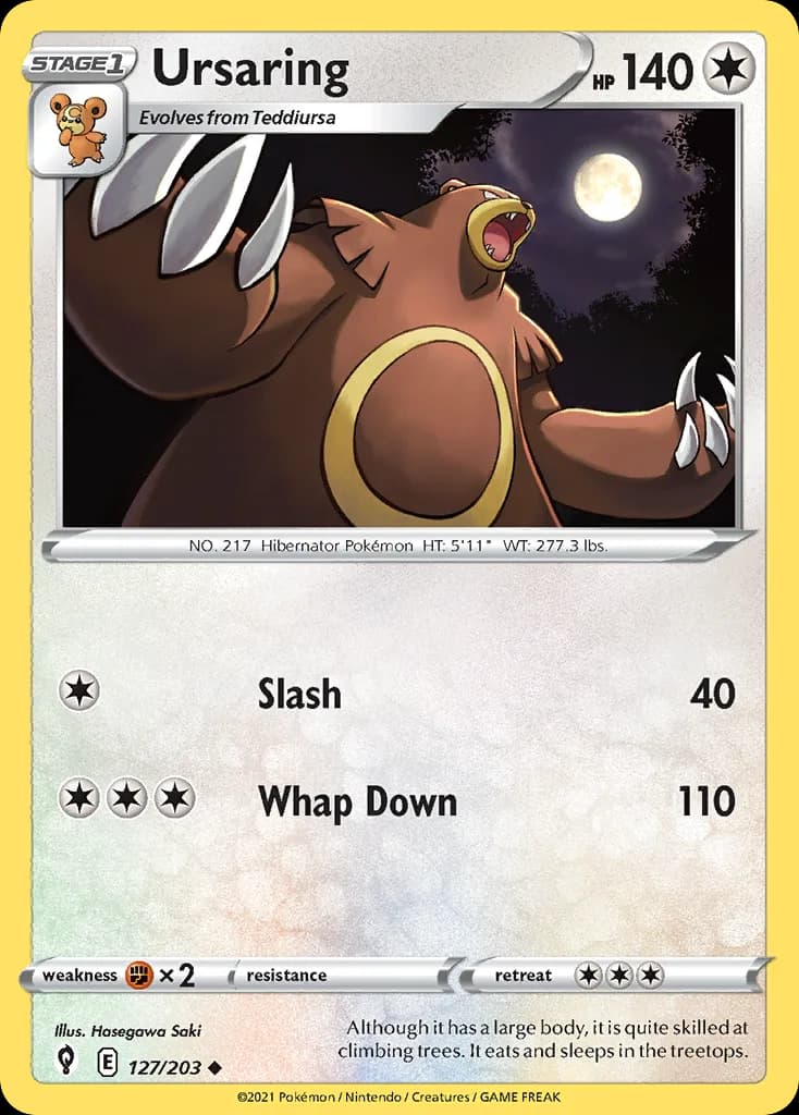 Evolving Skies Ursaring card front, 127/203