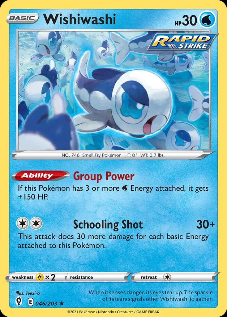 Evolving Skies Wishiwashi card front, 46/203