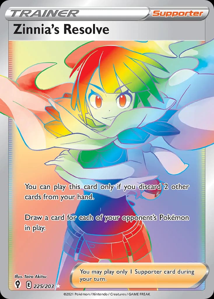 Evolving Skies Zinnia's Resolve card front, 225/203