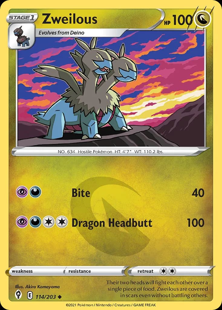 Evolving Skies Zweilous card front, 114/203