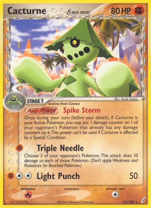 Cacturne δ card front, EX Crystal Guardians 15/100