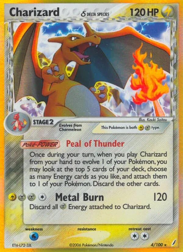 EX Crystal Guardians Charizard delta species card front, 4/100