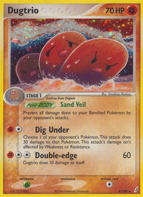 Dugtrio card front, EX Crystal Guardians 5/100