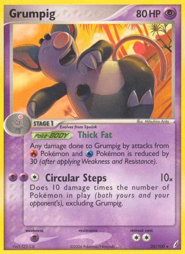 Grumpig card front, EX Crystal Guardians 20/100