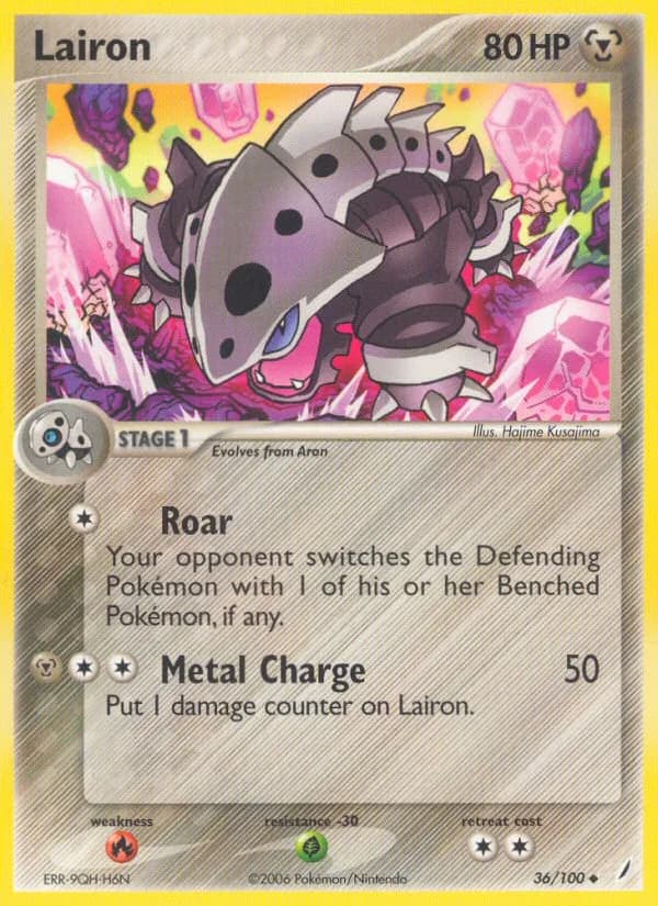 Lairon card front, EX Crystal Guardians 36/100
