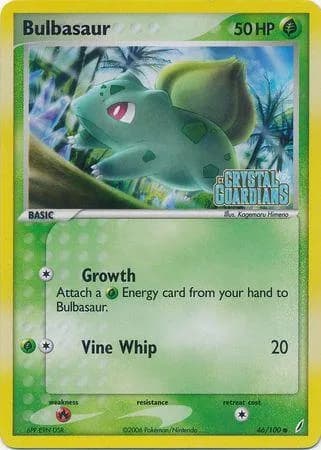 Bulbasaur reverse holo card front, EX Crystal Guardians 46/100