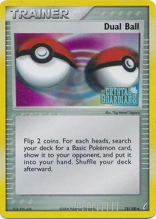Dual Ball reverse holo card front, EX Crystal Guardians 78/100