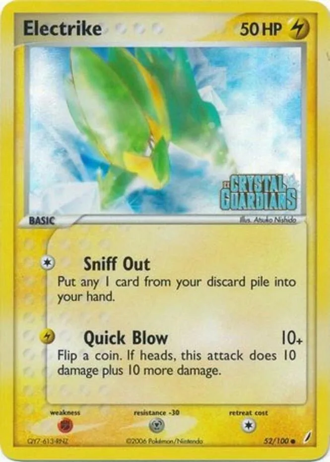Electrike reverse holo card front, EX Crystal Guardians 52/100