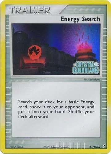 Energy Search reverse holo card front, EX Crystal Guardians 86/100
